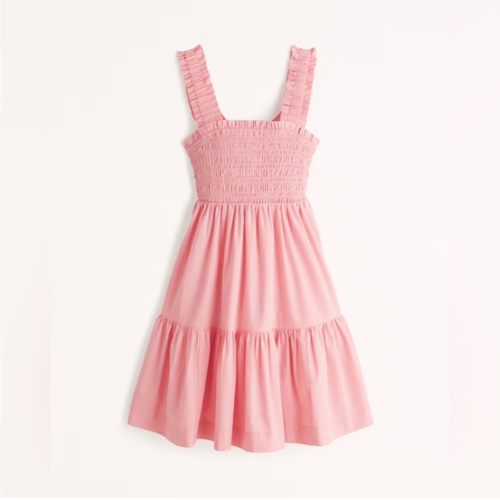 abercrombie & fitch | pink smocked mini dress